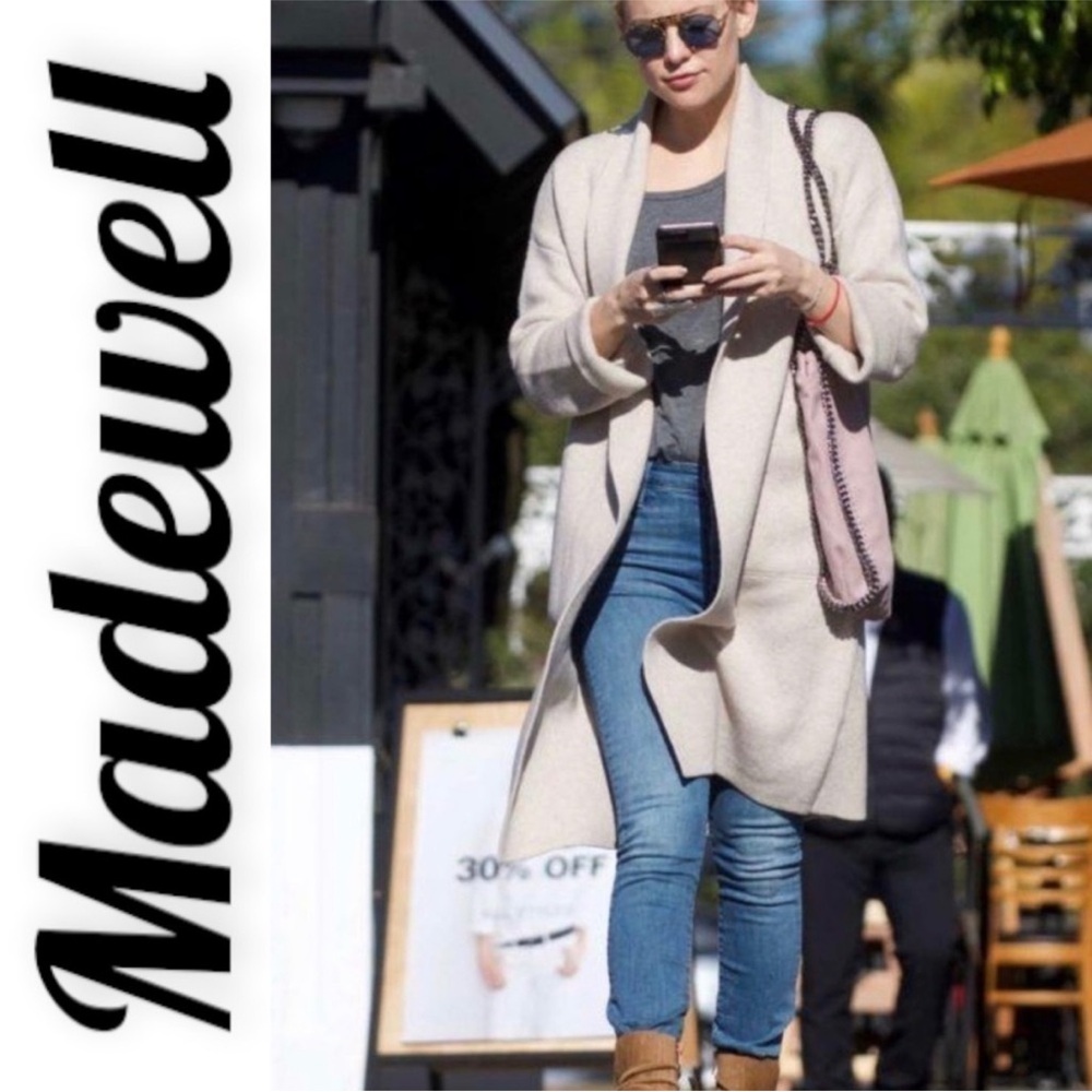 🐑 Madewell Lombard Coat / Open-Faced Jacket |  Oatmeal  |  Medium / Large